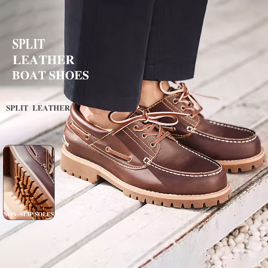 Men Formal Wear With Boots - Męskie buty żeglarskie w stylu vintage,