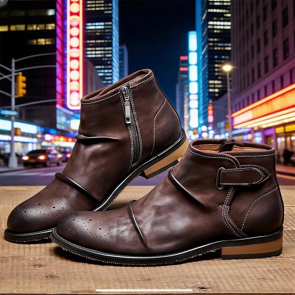 Męskie botki typu brogsy, z pa – Formal Men Daily Wear Footwear recenzja i cena